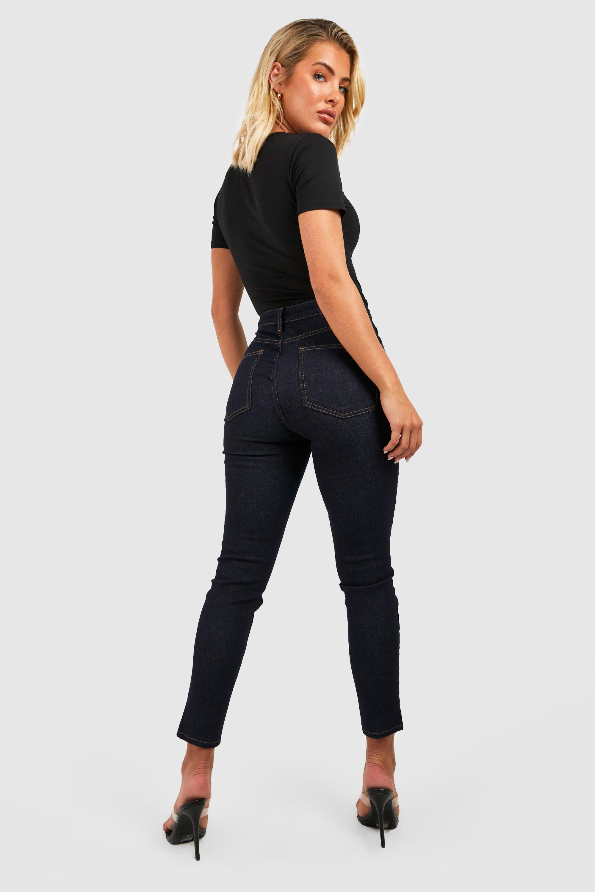 Women's mid rise store black skinny jeans